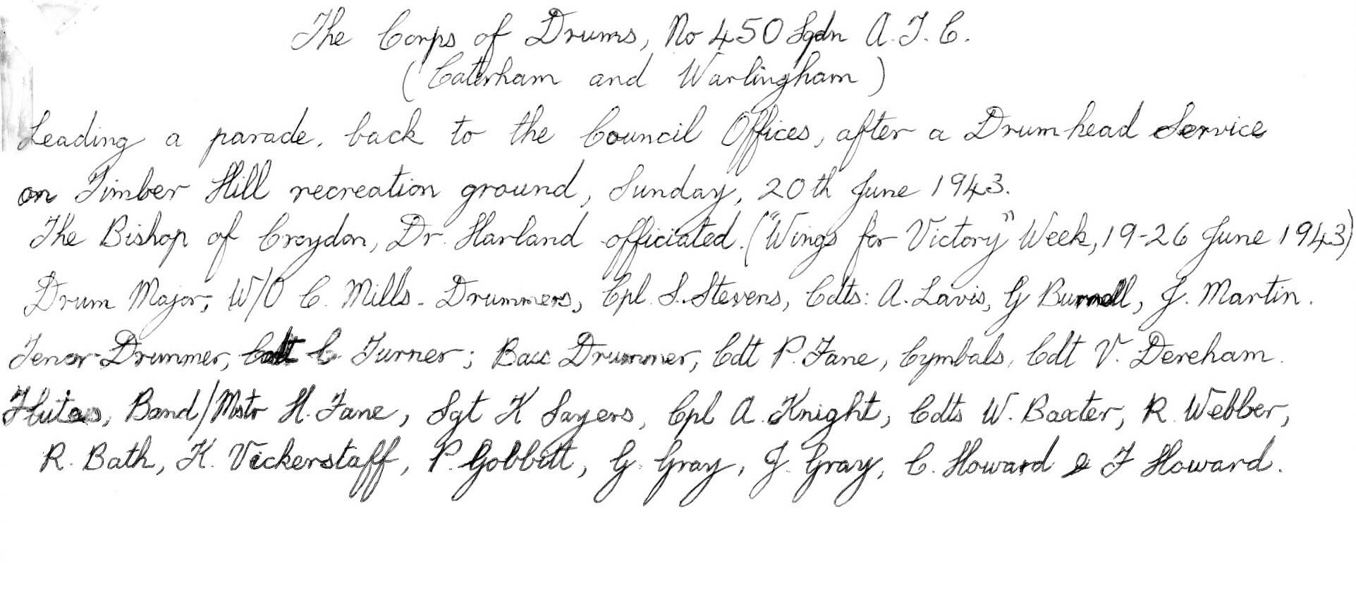 HHF & PF ATC 450 Squadron Band Note On Rear